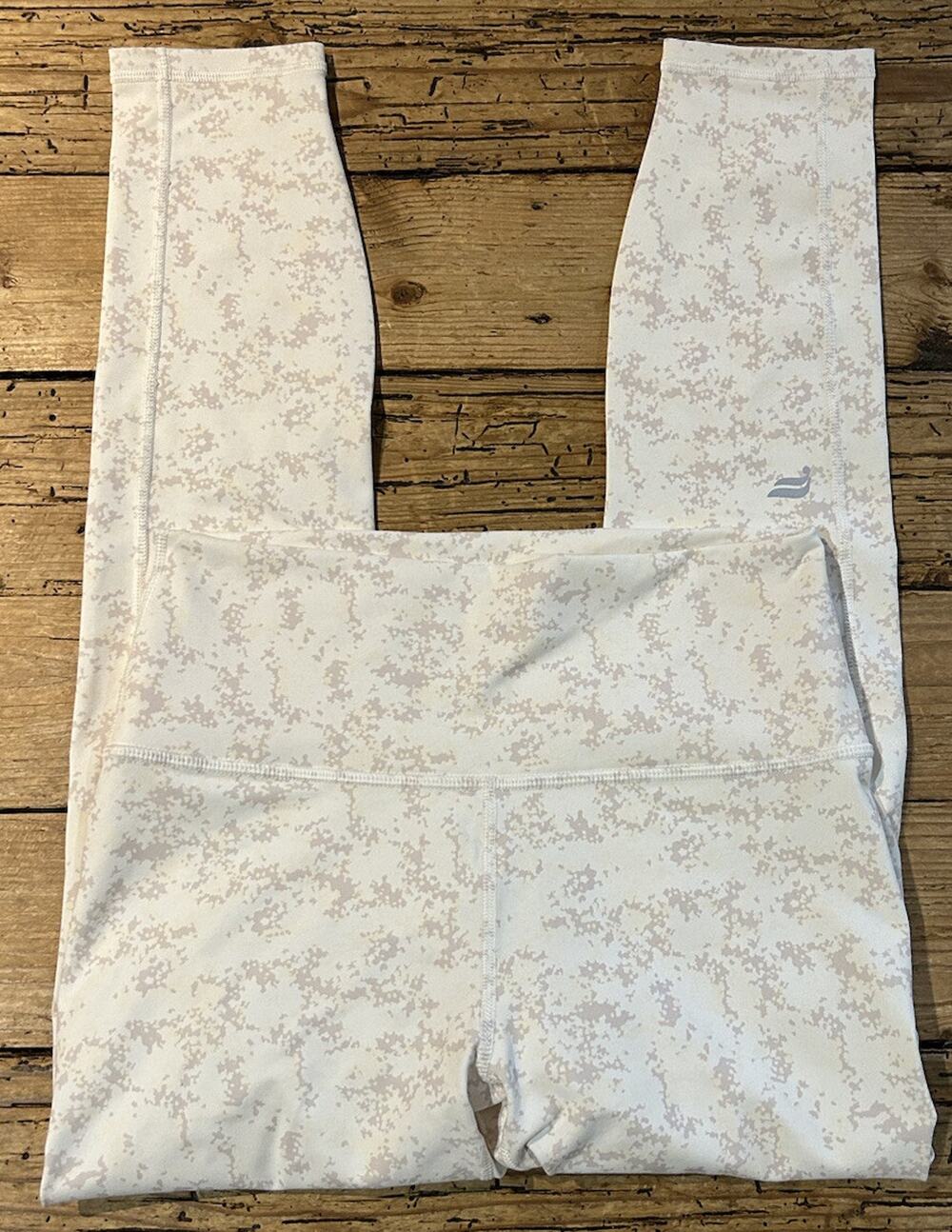 Powerhold Fabletics Women’s Size S White/Beige Define High Waisted Leggings NWT
